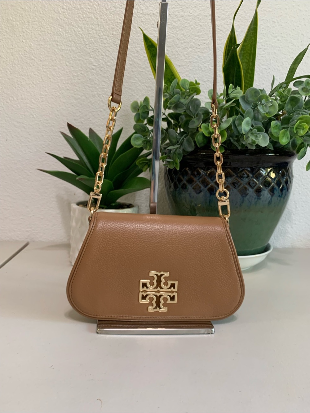 👜💕 Tory Burch Miller Small Convertible Shoulder Bag in Brown